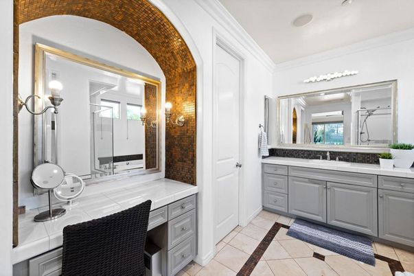 Bathroom, Dual Sink Vanities, Interior, Tile Countertops