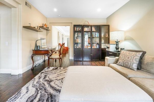 Bedroom, Home Office, Interior, Recessed Lighting, Wood Texture Flooring