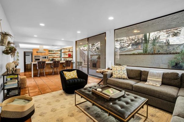 Interior, Kitchen, Living room, Recessed Lighting, Wood Texture Flooring