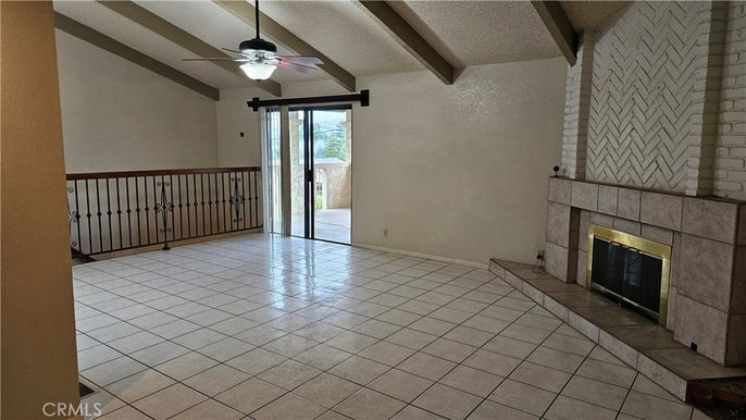Empty room, Fireplace, Interior, Stone Walls, Wooden Beams