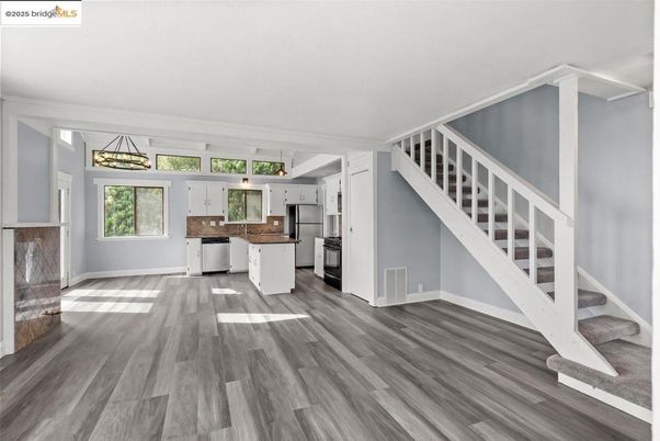 Interior, Kitchen, Pendant Lights, Wood Texture Flooring
