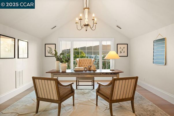 Chandelier, Home Office, Interior, Wood Texture Flooring