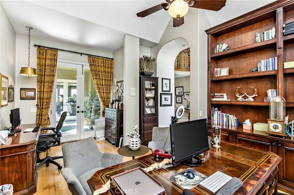Home Office, Interior, Pendant Lights, Wood Texture Flooring