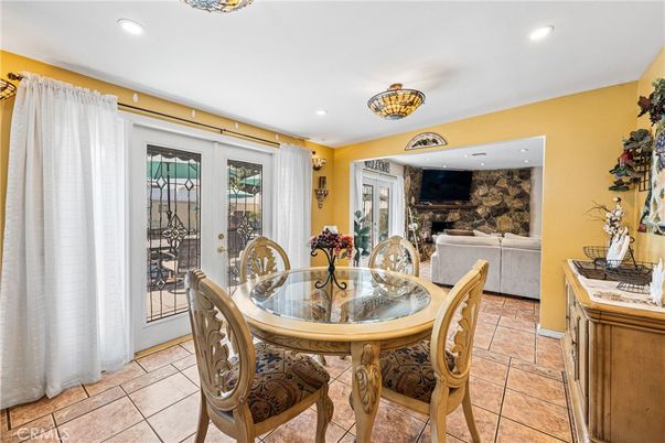 Dining room, Fireplace, Interior, Living room, Recessed Lighting