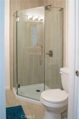 Bathroom, Glass Shower, Interior, Wood Texture Flooring