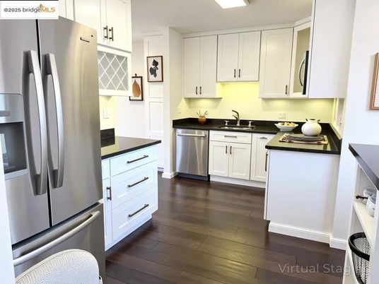 Interior, Kitchen, Stainless Steel Appliances, Wood Texture Flooring