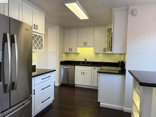 Interior, Kitchen, Stainless Steel Appliances, Wood Texture Flooring