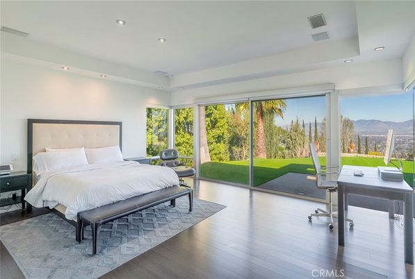 Bedroom, Home Office, Interior, Recessed Lighting, Wood Texture Flooring