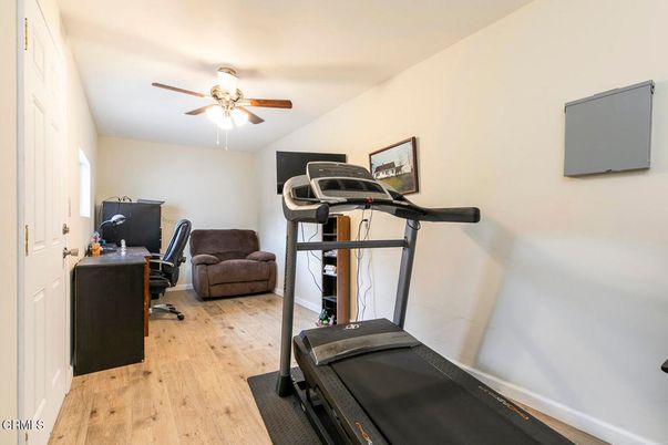 Fitness Equipment, Home Office, Interior, Wood Texture Flooring