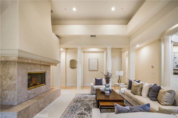 Fireplace, Interior, Living room, Recessed Lighting