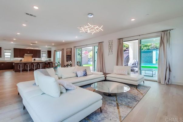 Interior, Kitchen, Living room, Pendant Lights, Recessed Lighting, Wood Texture Flooring