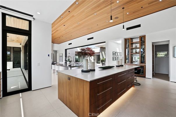 Interior, Kitchen, Pendant Lights, Recessed Lighting, Wooden Ceilings