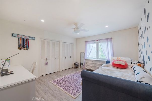 Bedroom, Home Office, Interior, Recessed Lighting, Wood Texture Flooring