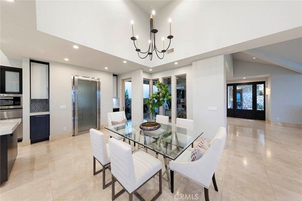 Chandelier, Dining room, Interior, Recessed Lighting