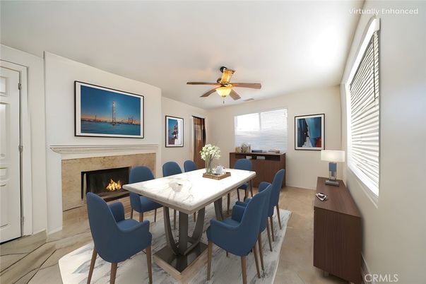 Dining room, Fireplace, Interior