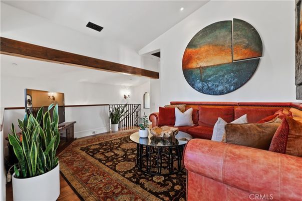 Interior, Living room, Recessed Lighting, Wooden Beams, Wood Texture Flooring