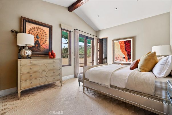Bedroom, Interior, Recessed Lighting, Wooden Beams