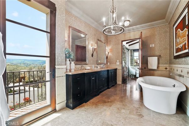 Bathroom, Chandelier, Dual Sink Vanities, Free Standing Baths, Interior
