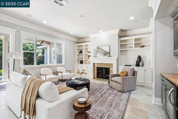 Fireplace, Interior, Living room, Recessed Lighting