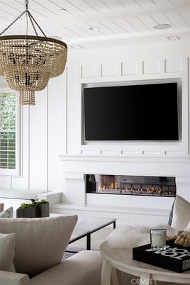 Fireplace, Interior, Living room, Pendant Lights