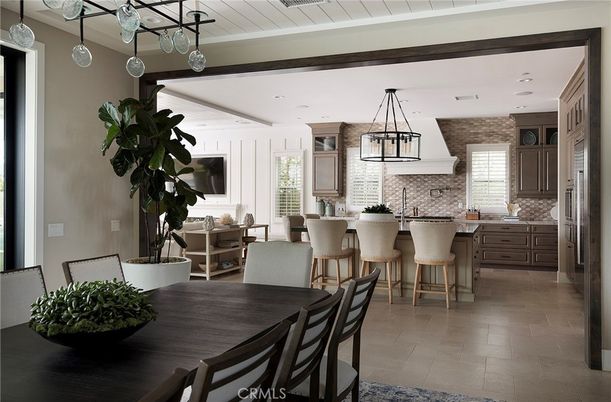 Dining room, Interior, Kitchen, Pendant Lights, Recessed Lighting, Stone Walls