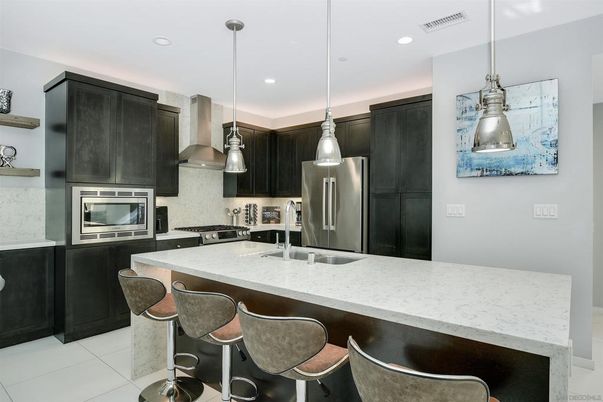Interior, Kitchen, Pendant Lights, Recessed Lighting, Stainless Steel Appliances
