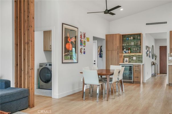 Dining room, Interior, Recessed Lighting, Washer, Wood Texture Flooring