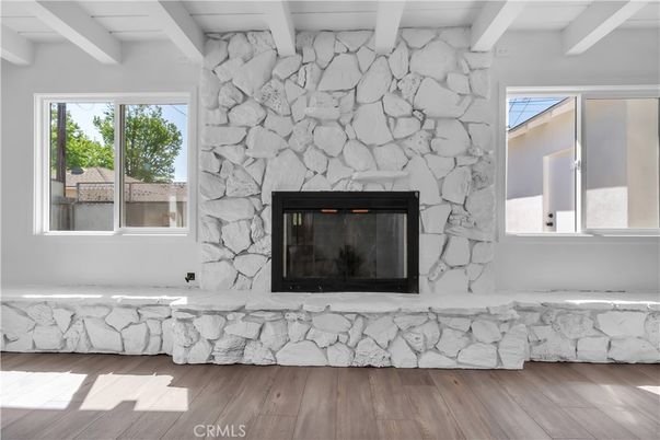 Fireplace, Interior, Stone Walls, Wood Texture Flooring