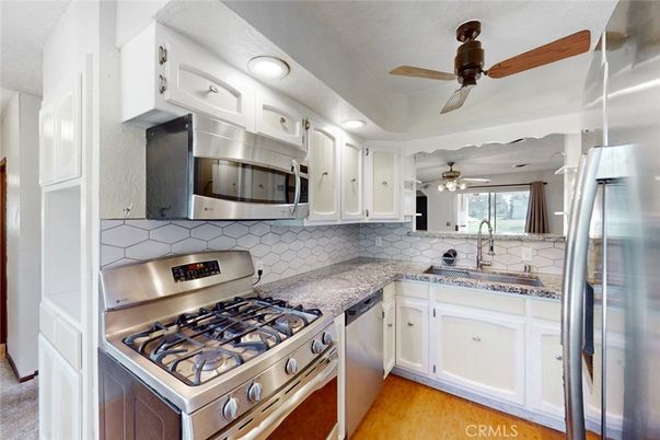 Interior, Kitchen, Stainless Steel Appliances, Wood Texture Flooring