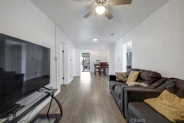 Dining room, Interior, Living room, Recessed Lighting, Wood Texture Flooring