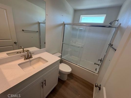 Bathroom, Glass Shower, Interior, Wood Texture Flooring