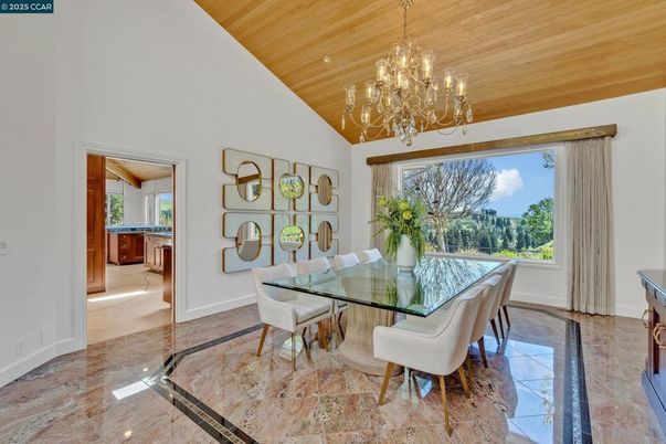 Chandelier, Dining room, Interior, Wooden Ceilings
