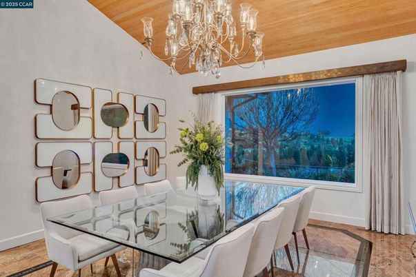 Chandelier, Dining room, Interior, Wooden Ceilings