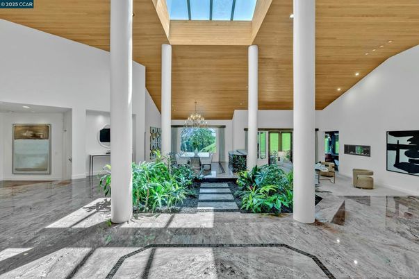 Chandelier, Interior, Marble, Recessed Lighting, Wooden Ceilings
