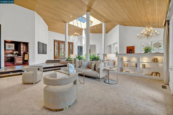 Chandelier, Interior, Living room, Recessed Lighting, Wooden Ceilings