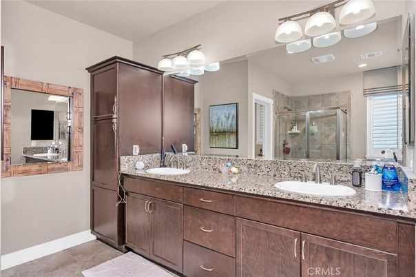 Bathroom, Dual Sink Vanities, Glass Shower, Interior