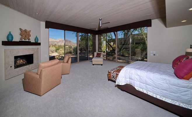Bedroom, Fireplace, Interior, Recessed Lighting