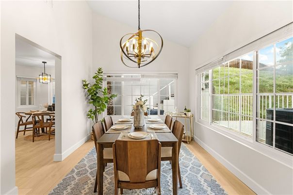 Chandelier, Dining room, Interior, Pendant Lights, Wood Texture Flooring