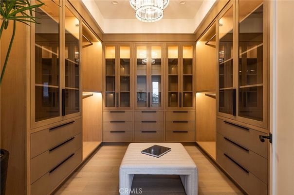 Chandelier, Interior, Recessed Lighting, Walk-in Closets, Wood Texture Flooring
