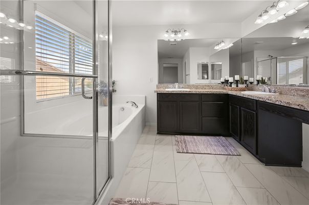 Bathroom, Dual Sink Vanities, Glass Shower, Interior, Marble