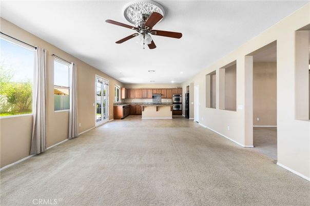 Empty room, Interior, Kitchen, Recessed Lighting, Stainless Steel Appliances
