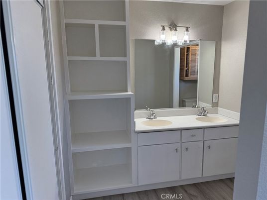 Bathroom, Dual Sink Vanities, Interior, Wood Texture Flooring