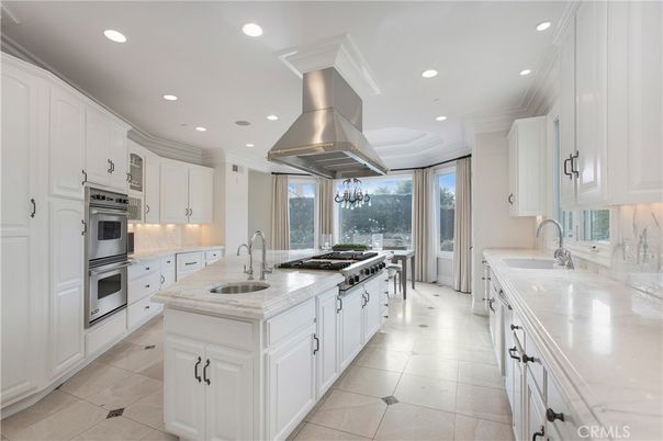 Interior, Kitchen, Recessed Lighting, Stainless Steel Appliances, Tile Countertops