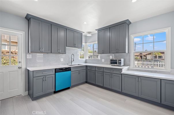 Interior, Kitchen, Recessed Lighting, Wood Texture Flooring