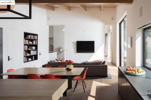 Dining room, Interior, Living room, Wooden Beams, Wood Texture Flooring