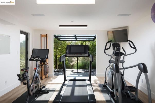 Fitness Equipment, Interior, Wood Texture Flooring