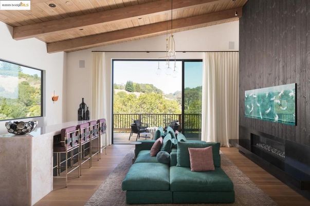 Fireplace, Interior, Living room, Pendant Lights, Wooden Beams, Wooden Ceilings, Wood Texture Flooring