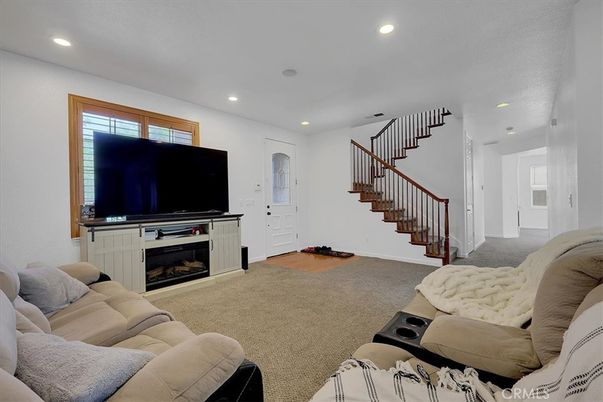 Fireplace, Interior, Living room, Recessed Lighting