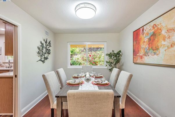 Dining room, Interior, Wood Texture Flooring
