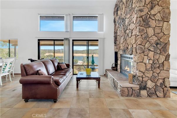 Fireplace, Interior, Living room, Stone Walls, Water